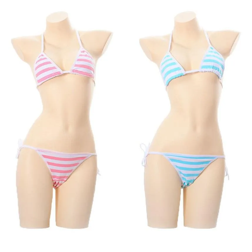 Anime Kawaii Striped Cosplay Lingerie Set For Women Sexy Figleaves Bras And  Thong With Bandage Figleaves Bras & Briefs Sets258e From Eqzhi, $22.85