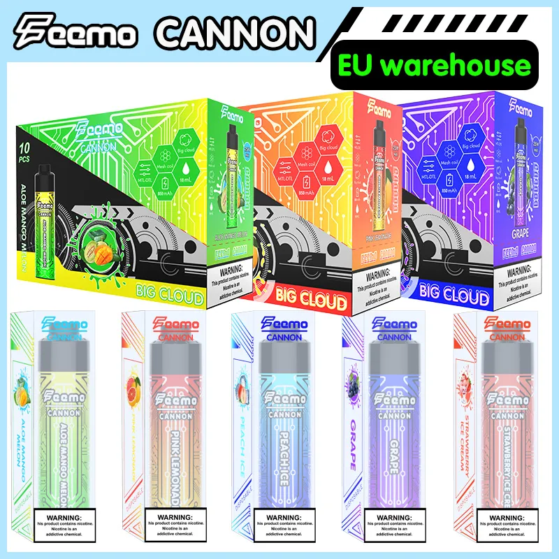 ベイプ気化器スターターキットドイツ配送Feemo Cannon使い捨て電子タバコ0.5オームのビッグクラウド卸売価格0.8％NIC E-JUICEホットセル