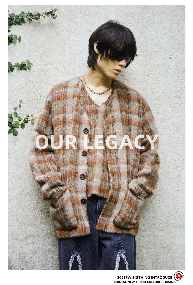 Luxury Brand Our Legacy Brown Plaid Mohair American Vintage Luxury Brand Our Legacy Brown Plaid Mohair American Vintage