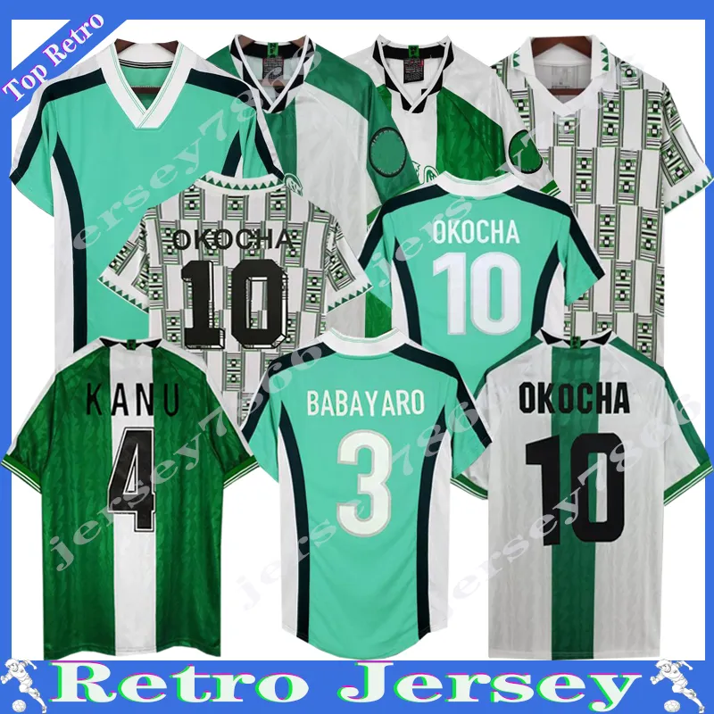 94 96 98 Retro Nigeria Okocha Soccer Jerseys Nigerian Football Shirt Amokachi Kanu Babayaro Finidi Classic Uniform