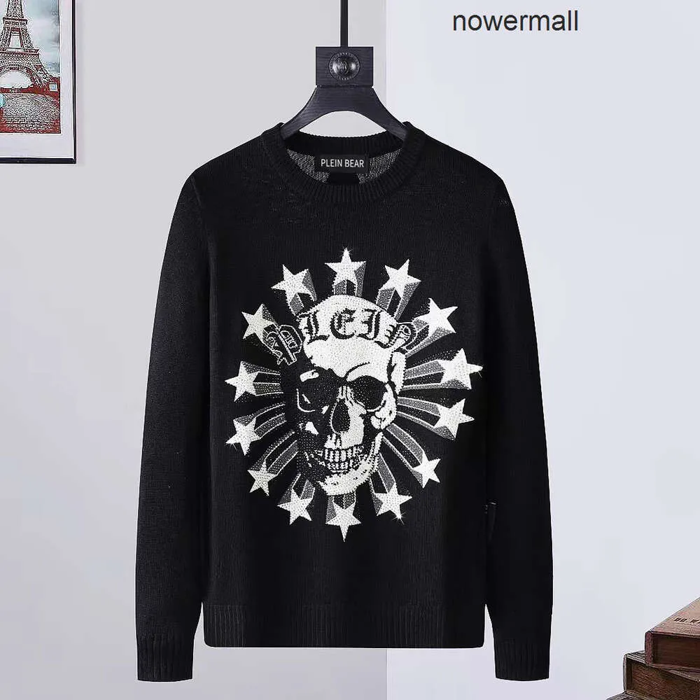 Longo Plein Moletom Philipps Letras PP URSO Sleves Mens Strass Suéteres Homens PULLOVER LS Malhas INTARSIA Budge SKULL Unissex PP Mens Suéteres Tops Malha Clo M7EN