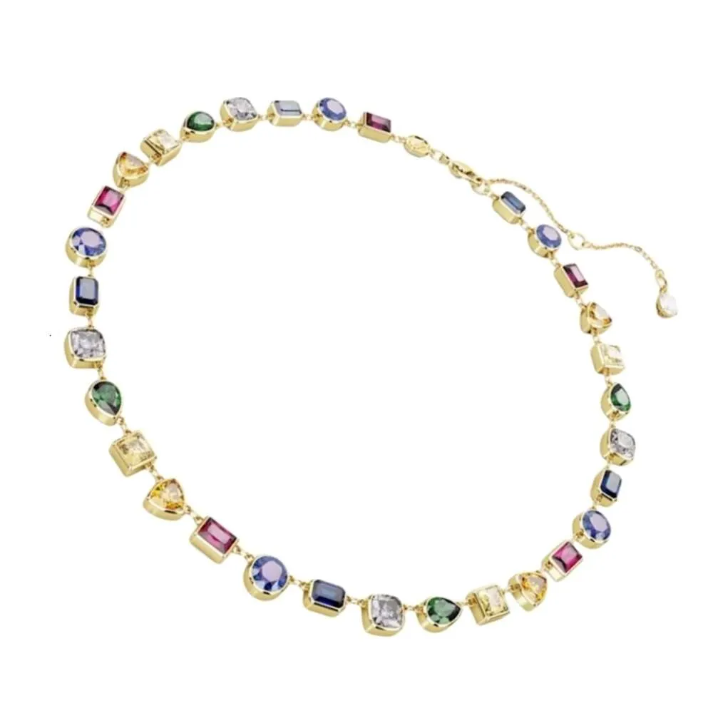 Collana Swarovski Gioielli firmati Dopamina di qualità originale per donne che utilizzano una catena per collare a colori avanzati con cristalli elementali