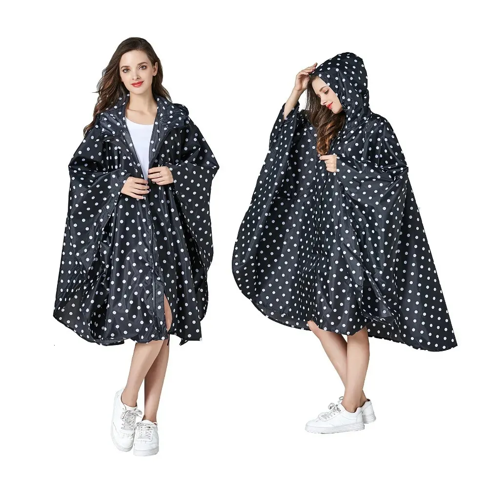 Rain -Coats Stylowe wodoodporne deszcz poncho koloful print deszczowy z kapturem i zamkiem błyskawicznym 231007