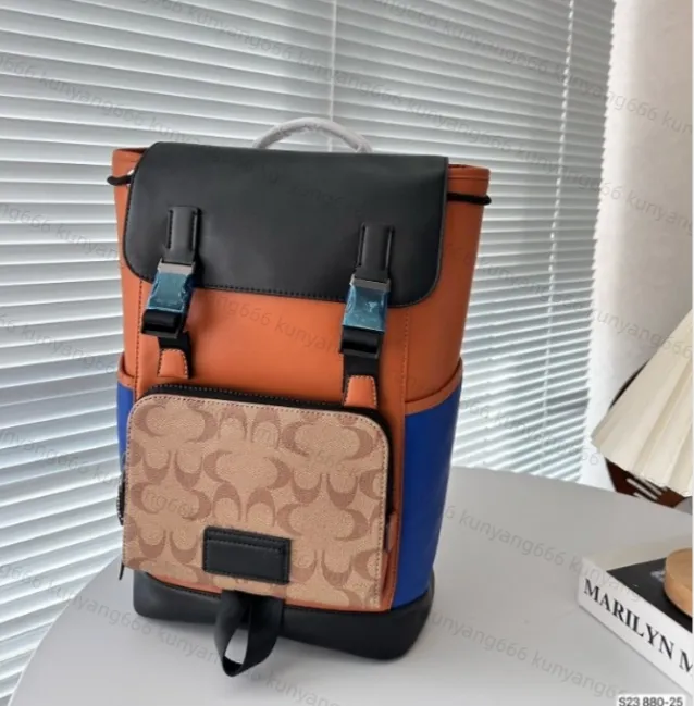 Designer COA CH Rucksack Luxusmarke Geldbörse Doppelte Schultergurte Rucksäcke Damen Geldbörse Echtleder Taschen Lady Contrast Pulses Duffle Gepäck von fenhongbag