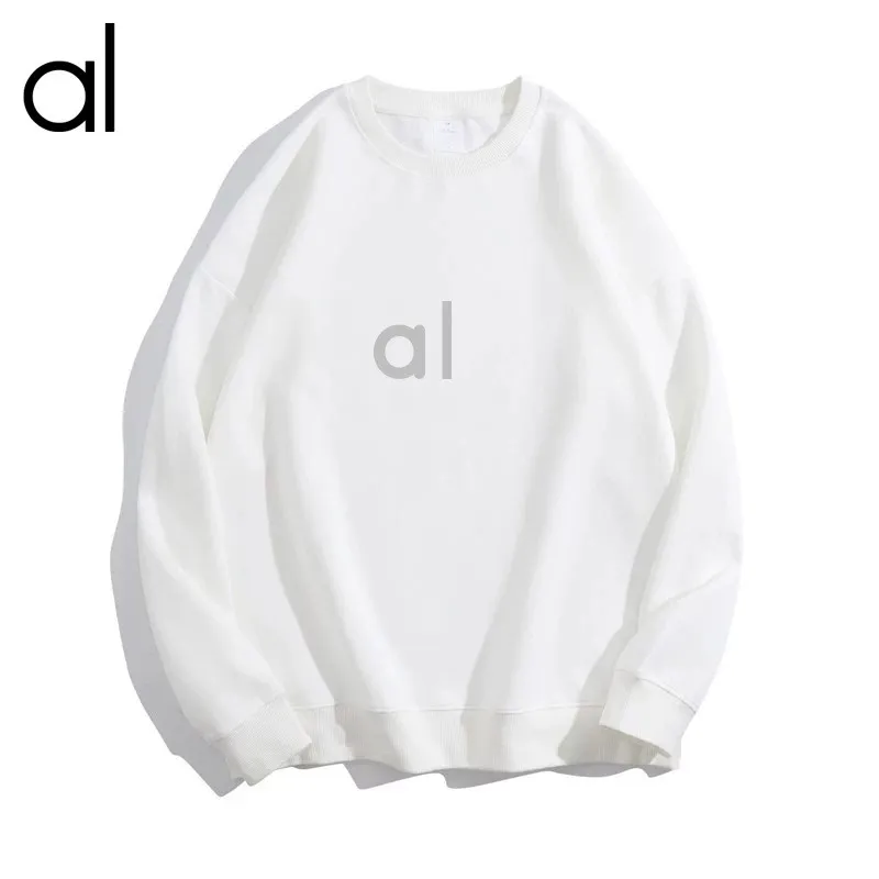 AL Women Yoga Outfit Perfectly Oversized Sweatshirts Sweater Loose Long Sleeve Crop Top Fitness Workout Crew Neck Blouse Gym