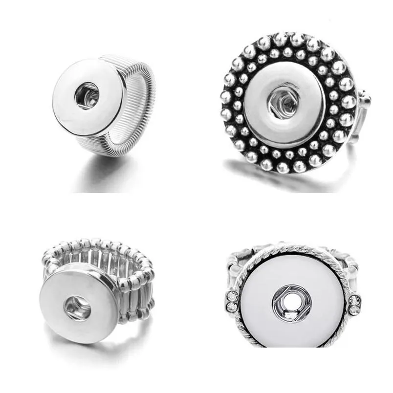 Sieraden Band Jewelryband Ringen Jewelry20pcs/lot Mode Flexibele Verstelbare 18Mm Metalen Siery Ring Party Charm Drukknoop Sieraden Drop Dheuv