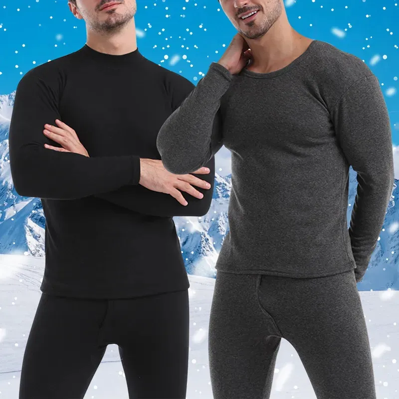 メンズサーマルアンダーウェアWenyujh Mens Thermal Underwear Long Johns Men Men Men Men冬冬シャツとズボン2ピースセットオスの長い下着サーマル衣類2310101010101010