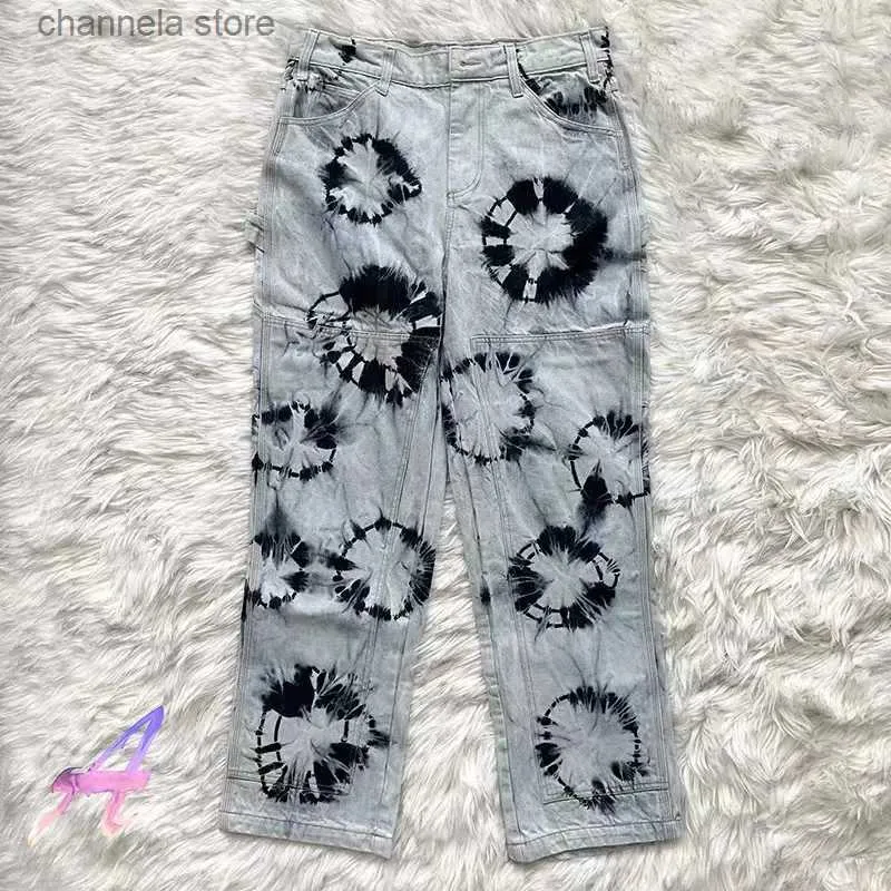 Men's Hoodies Sweatshirts CPFM. XYZ Carpenter Denim Pants Tie Dyed Printed Washed High Street Button Casual Trousers T231011