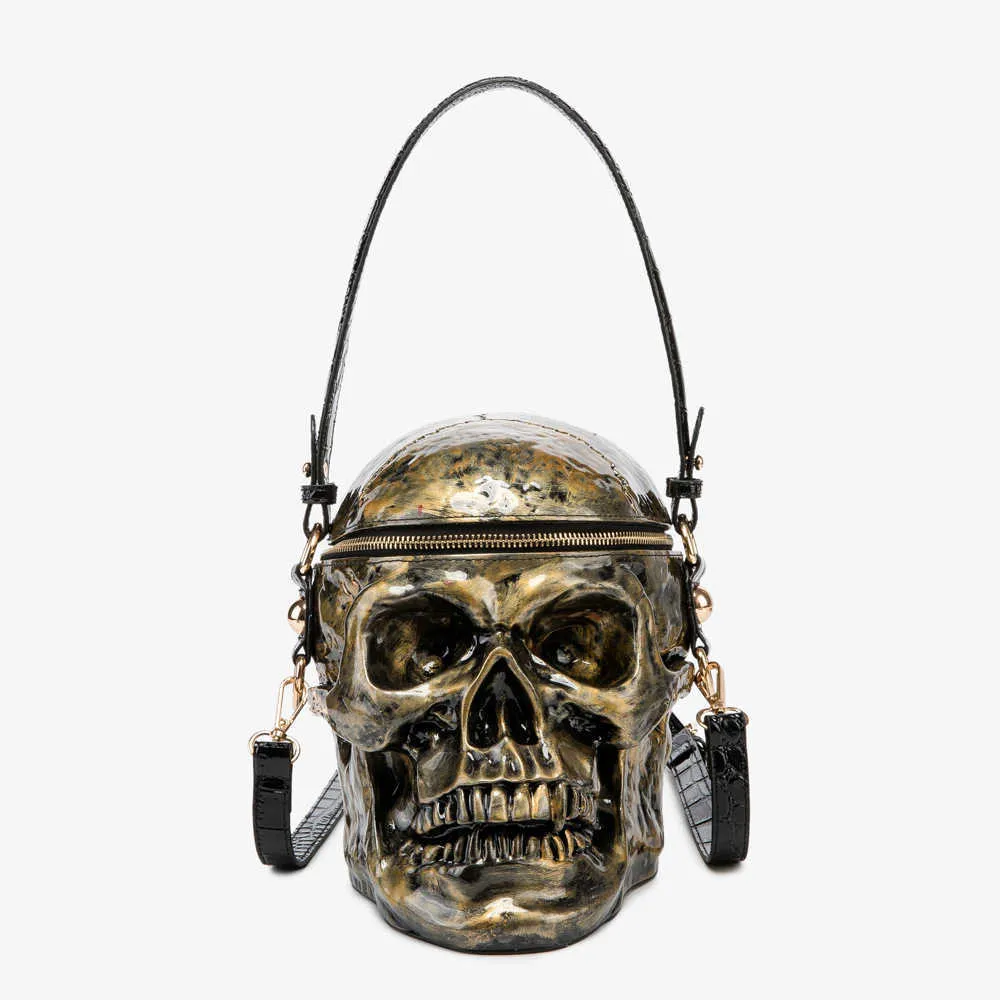 DHgate Gothic Skull Skeleton Head Purses and Handbags for Women Punk Halloween Party Crossbody Bag Designer Shoulder Bag Fashion Totes Bags Luggage Accessories