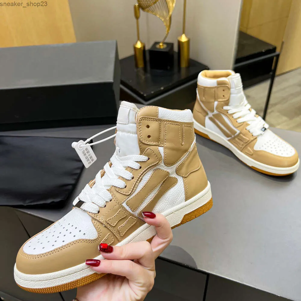 Nouvelles chaussures Star Designer Casual Shoe Bone Mens Fashion Sneaker Famille Skel Même Amiiri Toile Sports Chunky Board Top High Little White Vddo