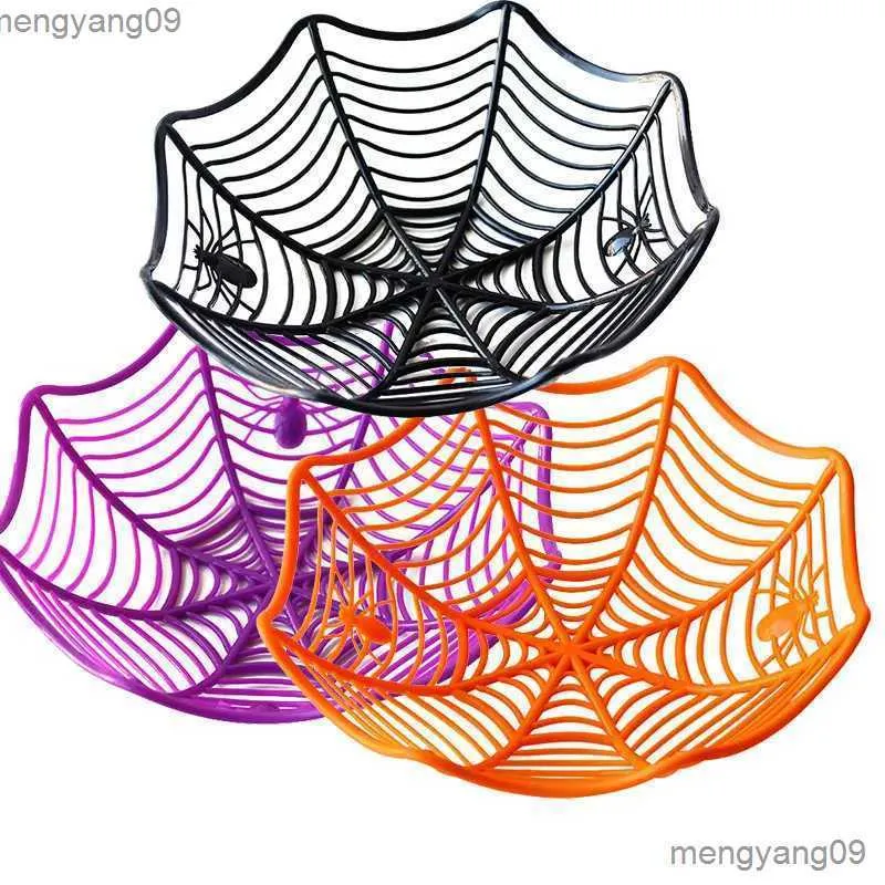 Autres fournitures de fête festives Grand Halloween Spider Web Bowl Basket Candy pour les fournitures de fête d'Halloween Trick or Treat Candy Happy Halloween Decor R231011