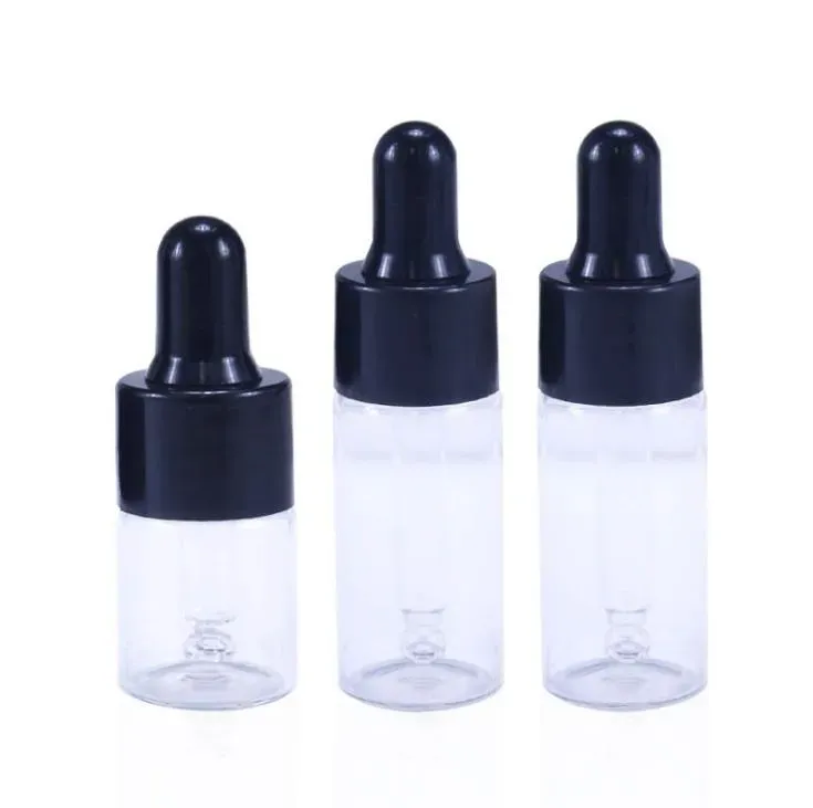 Empty 1ml 2ml 3ml 5ml clear Glass Dropper bottle Mini Glass essential Oil bottle with hose Glass vial SN971