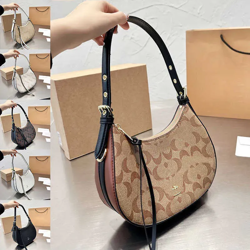 Axelväska retro halvmåne väska kvinnor klassisk c brev tote väska designer väskor crossbody handväska handväska 221019