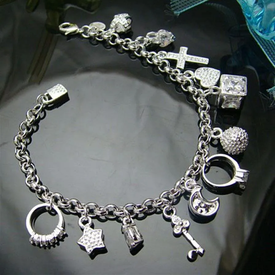 Всего-розничный самый низкий рождественский подарок новый модный браслет из серебра 925 пробы yBh144307K