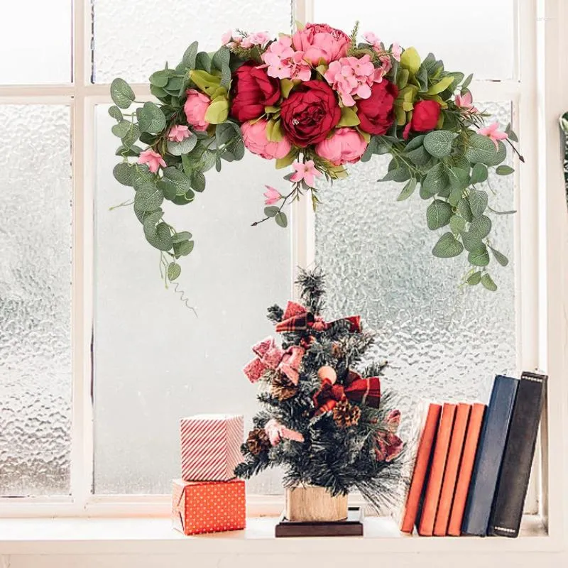 Decoratieve bloemen, kerstboog, bloemenslinger, hangend festivalthema, multifunctioneel voor thuis, bruiloft, muurdeur