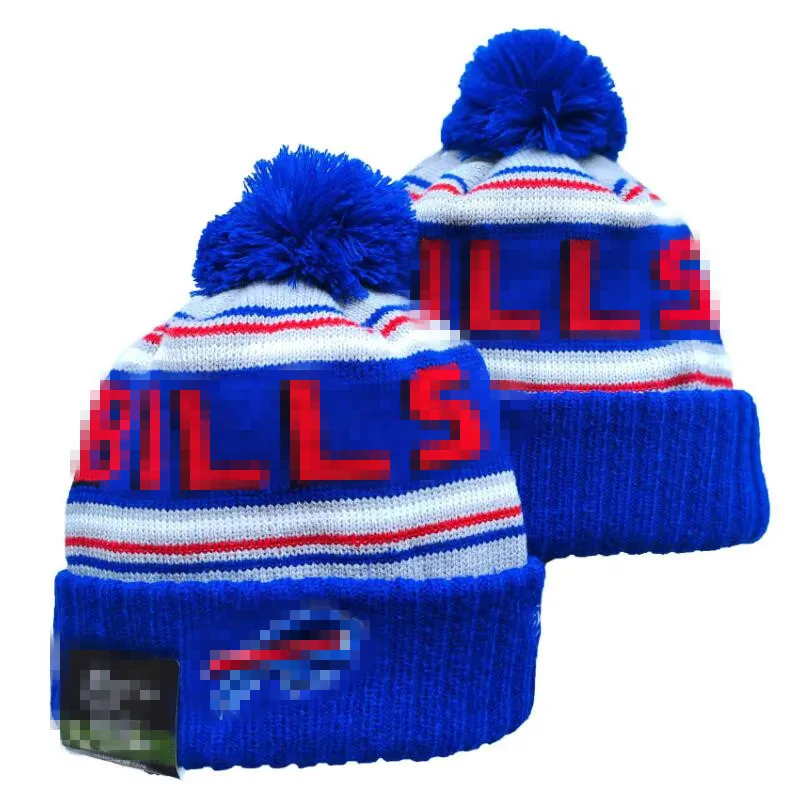 Buffalo'''''bills''''Sebeanies Bobble Hats Beyzbol Top Kapakları 2023-24 Moda Tasarımcısı Kova Şapkası Tıknaz Örgü Faux Pom Beanie Noel Spor Örgü Şapkası
