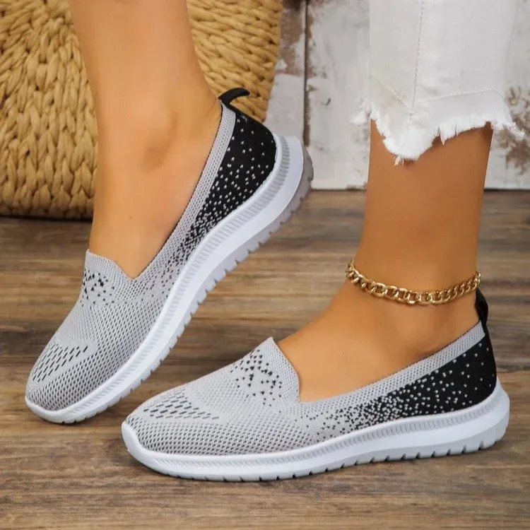 Scarpe eleganti Mamma Summer Mesh Knitting Sneaker Mary Jane traspirante antiscivolo Ladies Casual Nurse Office Ballerine 231010