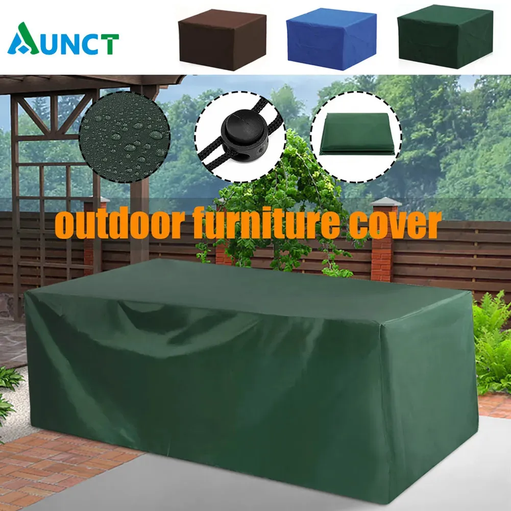Dust Cover Patio Garden Outdoor Furniture Covers Waterproof 210D Rain Snow Chair covers Sofa Table Chair Dust Proof Cover Green Blue Brown 231007