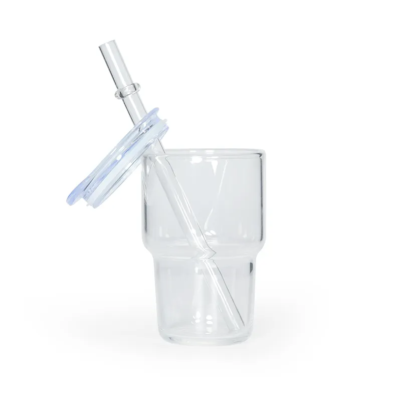 3oz Sublimation Frosted Clear Shot Glass Wine Tumblers Water Bottle With Lid And Straw Drinking Glasses Z11