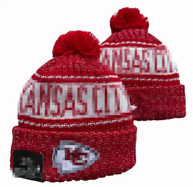 Kansas City Beanies KC Bobble Chapéus Baseball Ball Caps 2023-24 Fashion Designer Bucket Hat Chunky Knit Faux Pom Beanie Christmas Sport Knit Hat A15