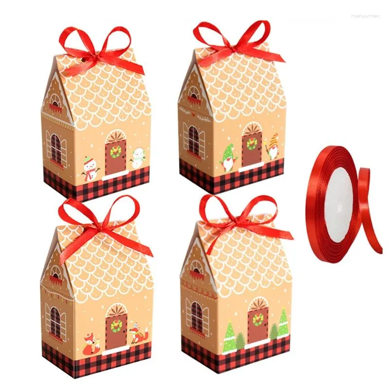 Christmas Decorations Multicolor 24 Pcs Cute Cartoon Gifts Wedding Fruit Candy Gift Box Day Paper