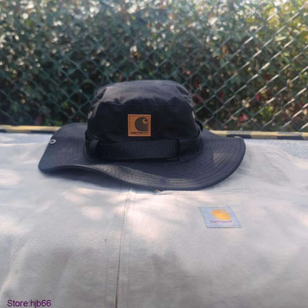 Bérets Bérets 23 été Kahart étiquette en cuir chapeau de pêcheur américain en plein air protection solaire grande circonférence de la tête bassin unisexe avec corde coupe-vent Vn3b