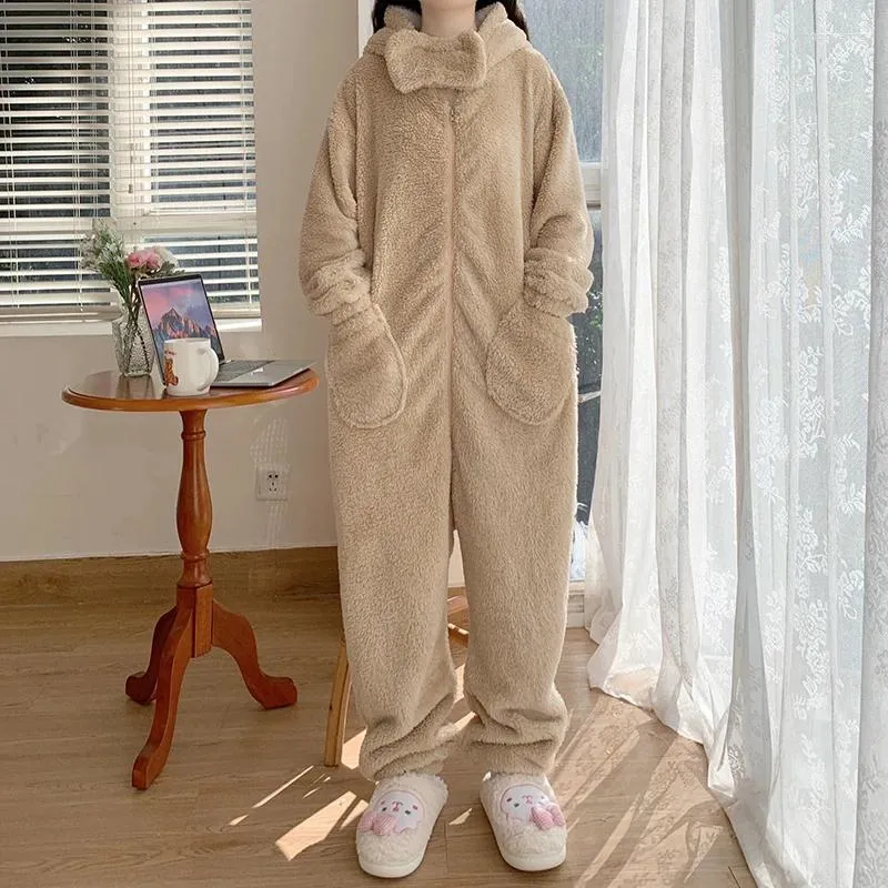 Lace Women Pajamas Set Winter Sleepwear Fleece 2 Piece Pant Home Suit  Fluffy Casual Piiama Warm O-neck Button Night Wear 2023