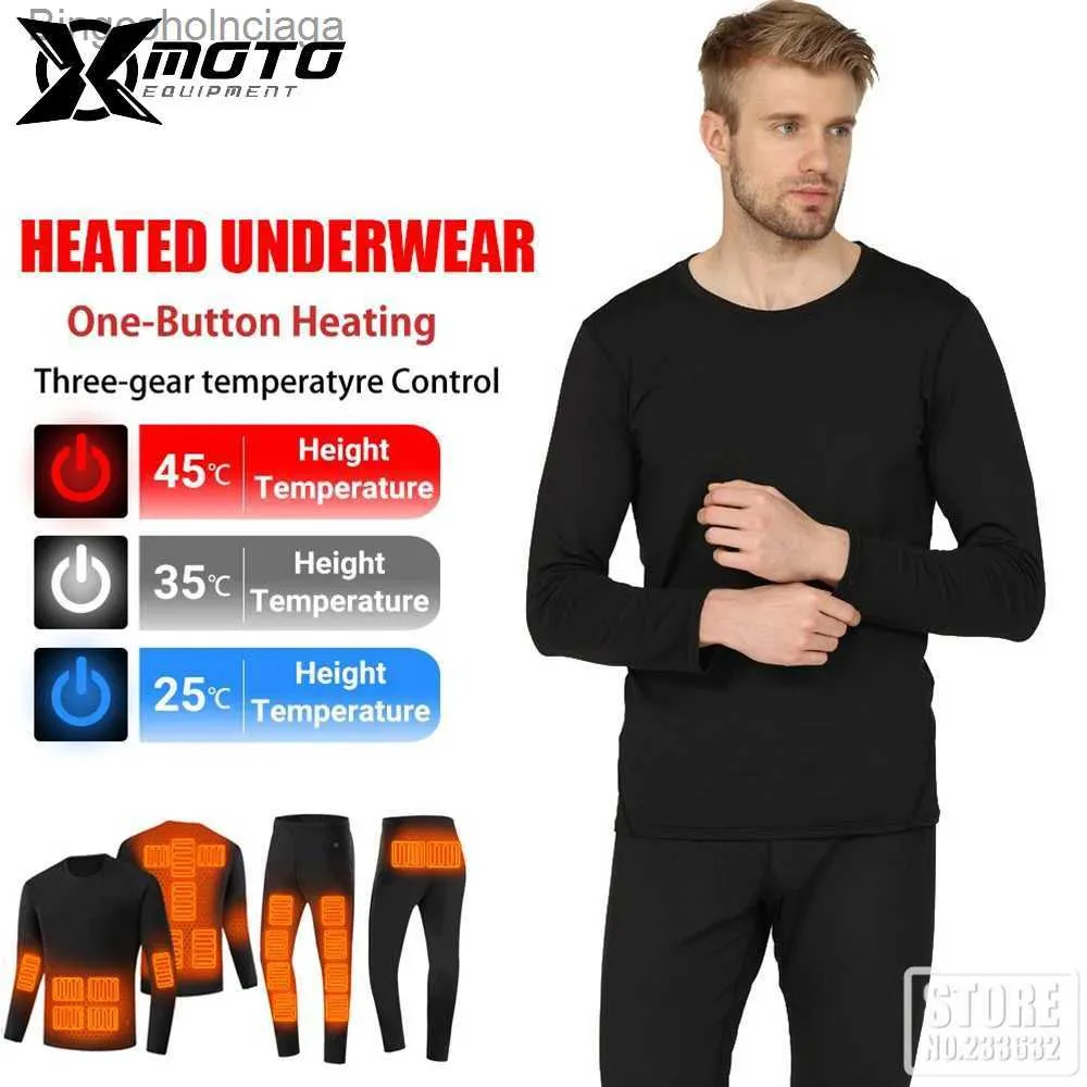 Intimo termico da uomo Intimo riscaldato Uomo Donna Intimo riscaldante Giacca da moto USB Riscaldamento elettrico Abbigliamento In pile termico Mutande lunghe S-5XLL231011