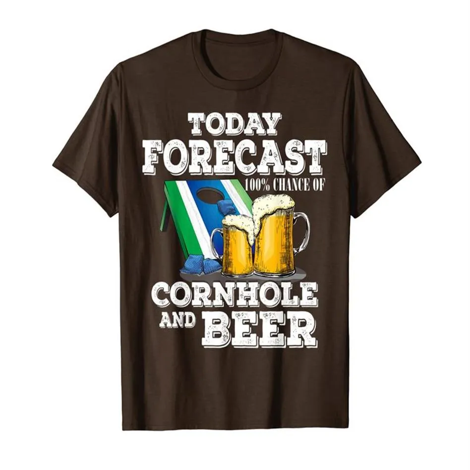 Previsão de hoje 100% de chance de Cornhole e cerveja Camiseta3065