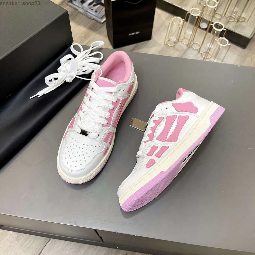 Skórzana edycja męska Skel dolna but Nowe buty Sneaker Casual Designer para amiiri oryginalna masywna płaska top o niskim poziomie białej kuli kuli sportowej 1 e9w0