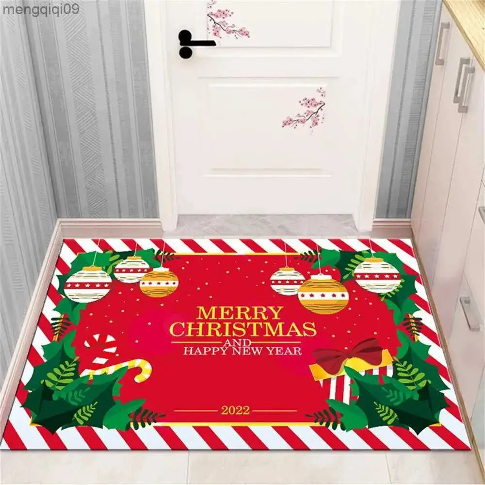 Decorações de natal natal cozinha tapete quarto sala estar longa área cabeceira macio lavável deslizamento entrada do banheiro
