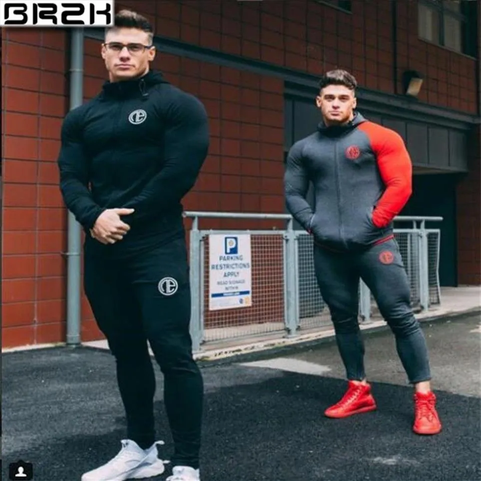 2019 Gyms New Tracksuit Men Pants Sets Fashion Sweatshirt Sweat Suit Suit