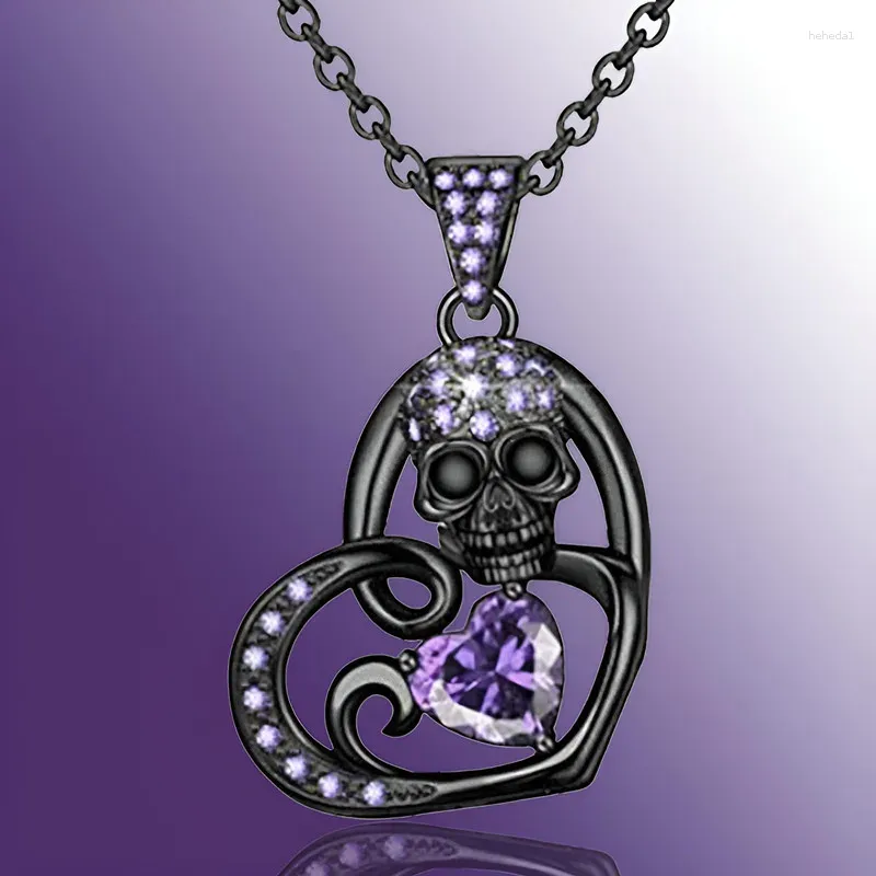 Ожерелья с подвесками в готическом стиле в форме любви, ожерелье со скелетом, ведьма, страшный панк, романтическая личность, креативные украшения, подарок на Хэллоуин