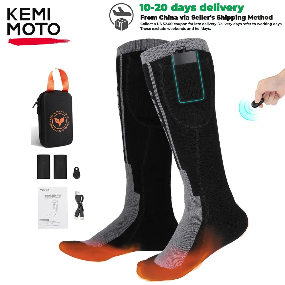 Chaussettes pour hommes chaussettes chauffantes télécommande chaussettes chauffantes électriques batterie rechargeable hiver chaussettes thermiques hommes femmes en plein air pour moto 231011