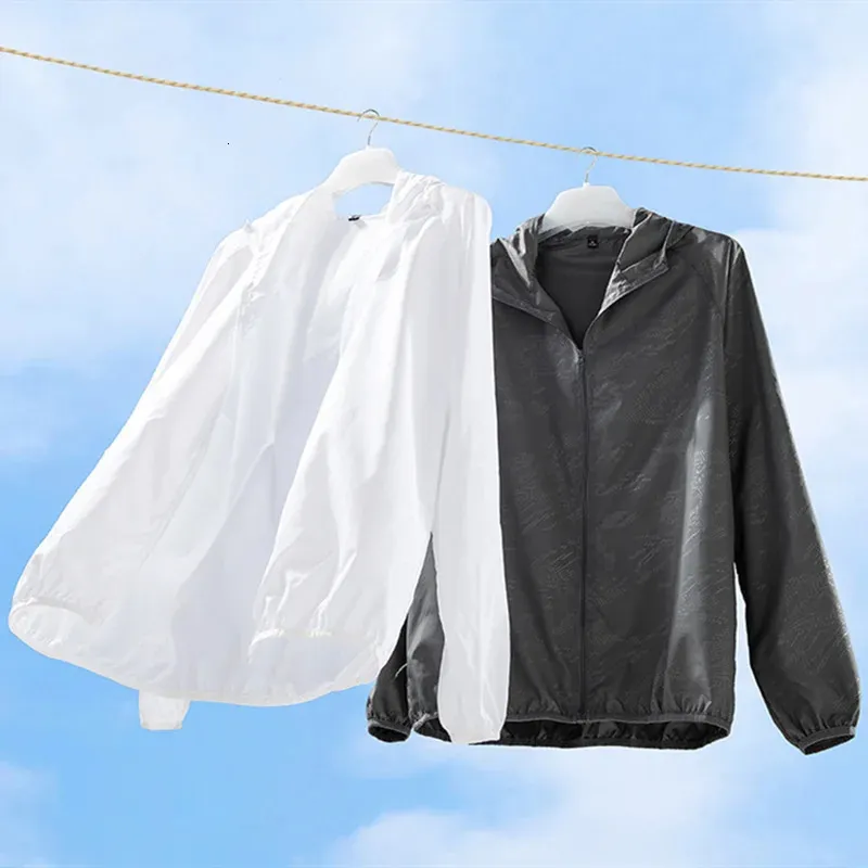 Cycling Jackets Cyclisme veste de pluie hommes femmes imperméable Protection solaire vêtements Sport de plein air coupe-vent à séchage rapide avec sac de rangement 231012