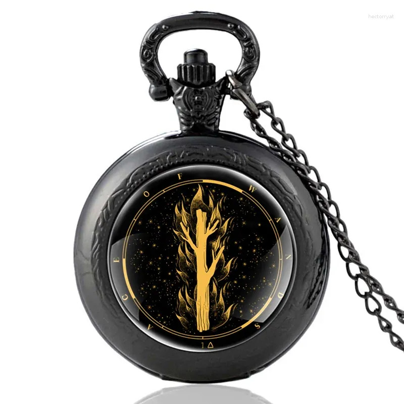 Montres de poche mode Ace Of Wands verre Cabochon montre à Quartz Vintage hommes femmes pendentif collier cadeaux