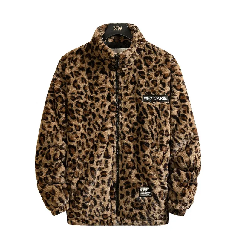 Men's Down Parkas Warm love Winter Jacket Men coat woman faux Fur Leopard Casual Slim Parka Coat 231011