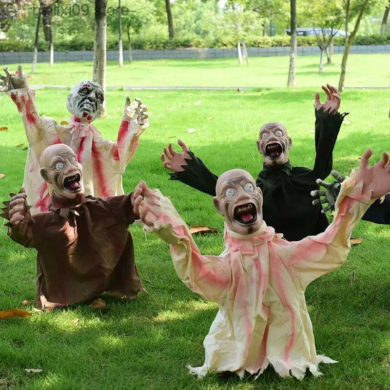 Inne imprezy imprezowe dostarcza przerażające horror lalki Halloween dekoracja w celu wstawienia dużej huśtawki nowa dekoracja kontroli głosu przerażające rekwizyty T231012