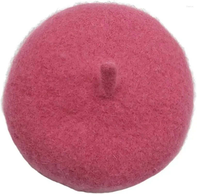 Vêtements pour chiens Chat Béret Laine Chapeau Chapeau Costume De Mode Avec Bande Élastique Réglable Sous Le Menton Rose Rouge