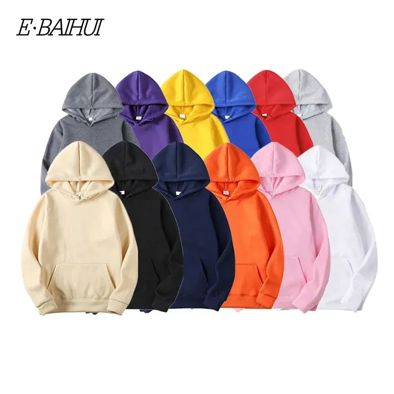 E-BAIHUI Moda Casual Marchio di Colore Primavera Autunno Asiatico Maschile Felpa con cappuccio da uomo Nuovo Solido Felpe taglia Felpa Tops Ho Fmjc