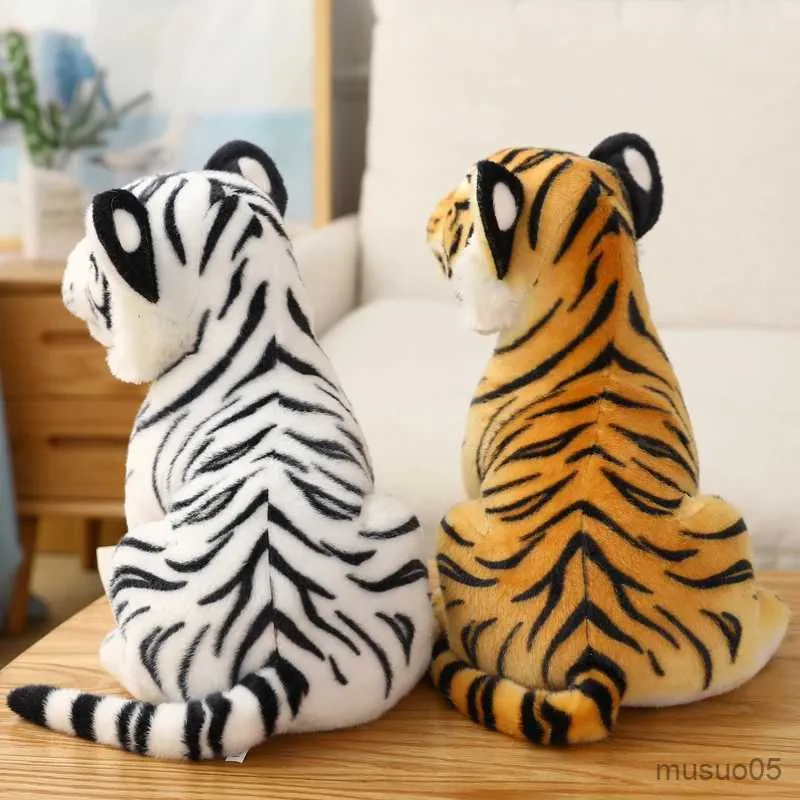 Fournitures de jouets de Noël 23 cm Tigre blanc en peluche peluche douce animal sauvage forêt tigre poupées pour enfants enfants cadeau d'anniversaire R231012