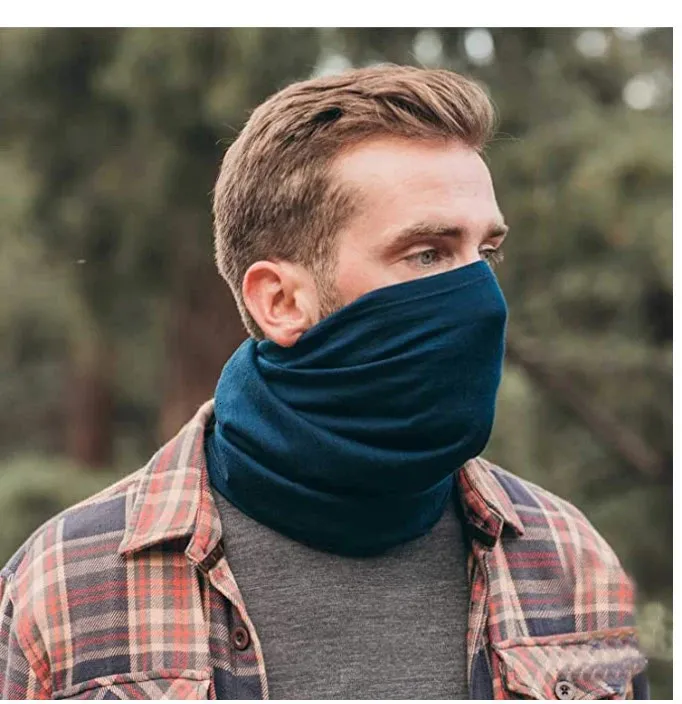 Scarves Unisex 100% Merino Wool Neck Gaiter Ski Scarf Bandana Women Men Merino Wool Gaiter Warm Neck Scarf Ring Wrap 1 Layer Warm Wrap 231011