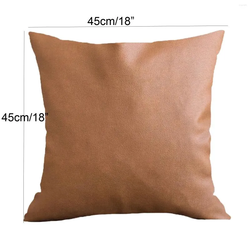 Pillow Case 4pcs Stripes Geometric Faux Leather Cushion Cover Square Home Decor