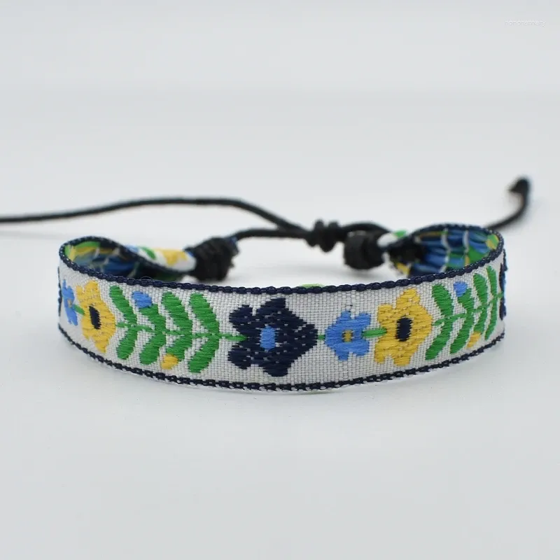 Charm-Armbänder, handgefertigter Stil, Armreif, handgewebt, Freundschaftsarmband, Blume, gewebte Seilschnur für Frauen und Männer, Glücksarmband