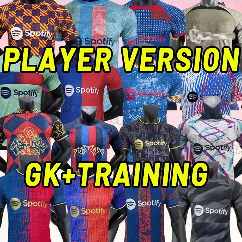 Spelarversion 2023 2024 Ansu Fati Pedri Soccer Jerseys 23 24 Lewandowski Gavi Adama Ferran Raphinha F. de Jong Dest Barcelona Men Dembele Alba målvakt Ter Stegen