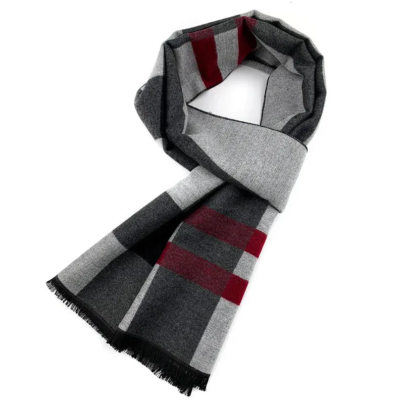 Scarves VEEKTIE Brand Fashion Tartan Check Scarf For Men Blanket Cravate Warm Winter Cotton Xmas Gift Year Thick Soft Novelty Korean 231011