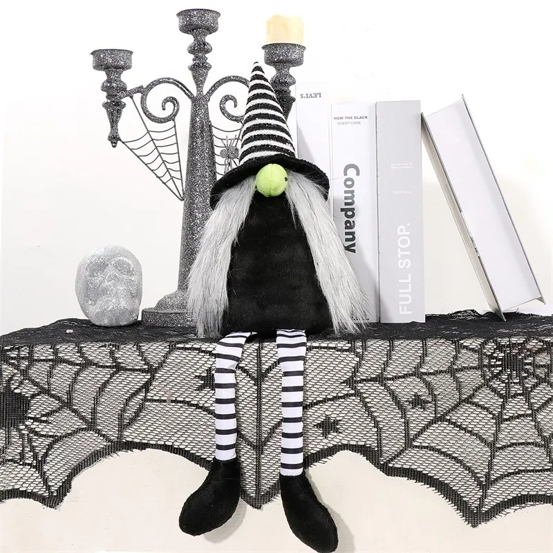 Nieuwe Halloween Dwergpop Ghost Goblin Rudolf Doll Lange benen hoge hoed gezichtsloze pop