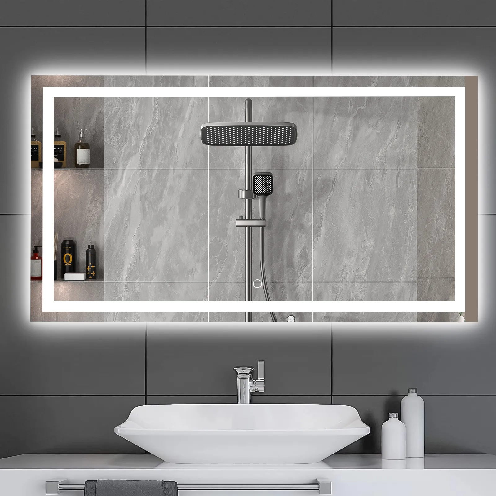 Espejo De Baño LED De 60x 36 Pulgadas Con Luces, Espejo De Tocador De Baño  LED Con Atenuación Antivaho De 261,79 €