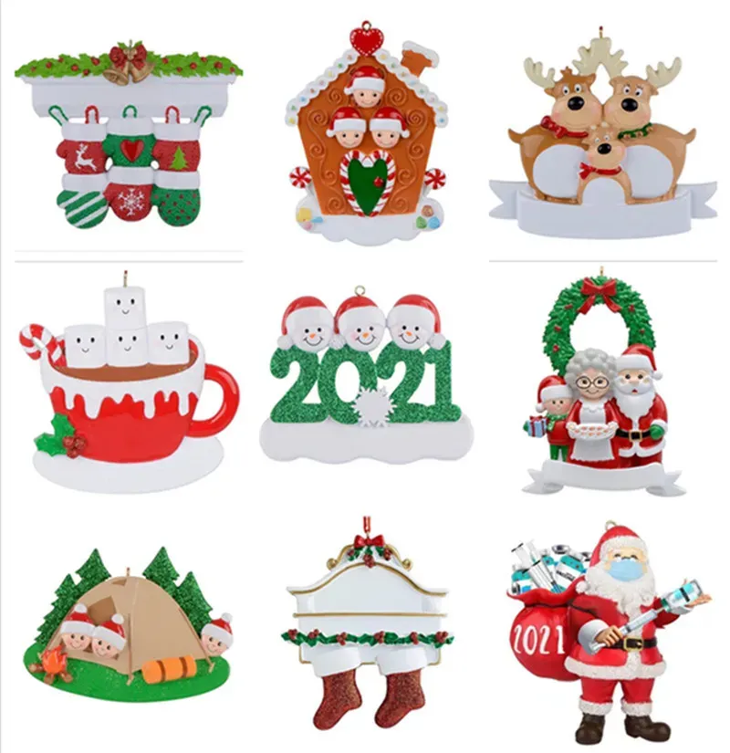 クリスマスデコレーションDIY装飾品の誕生日パーティーギフト製品4装飾パンデミック樹脂アクセサリーのパーソナライズされた家族