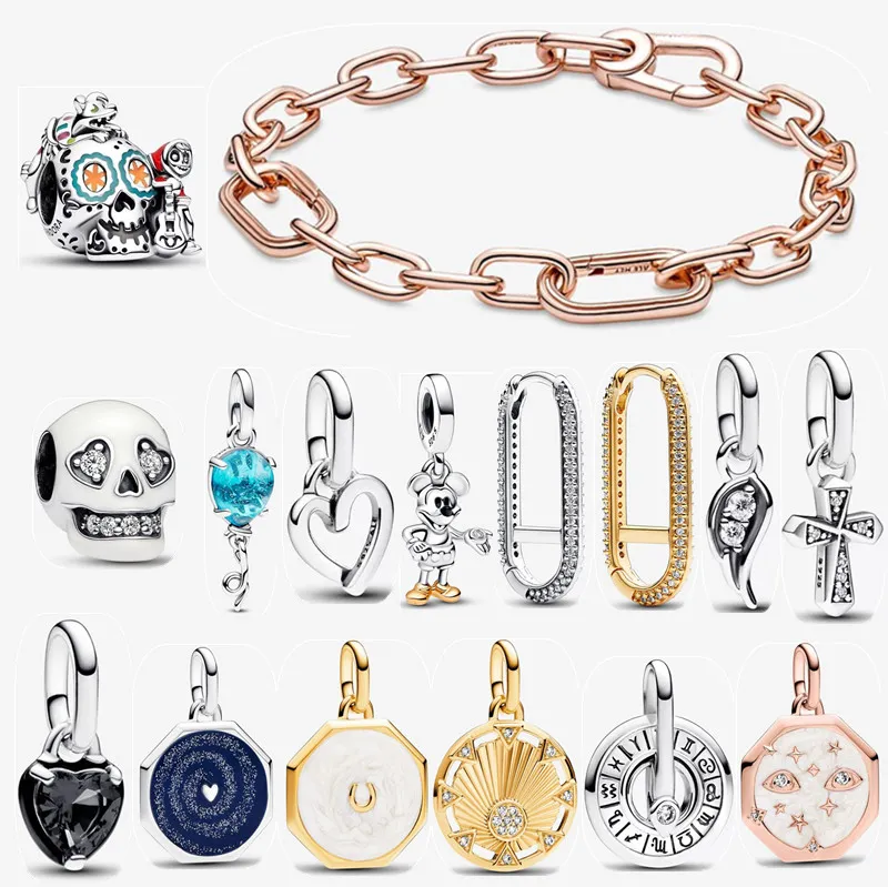 2023 Novas pulseiras para mulheres Moda Halloween Brinco de Natal Designer Jóias Presente DIY Fit Pandoras ME Power of the Light Sun Medallion Charm Bracelet Link Chain